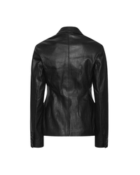 Fitted Leather Blazer