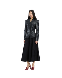 Fitted Leather Blazer