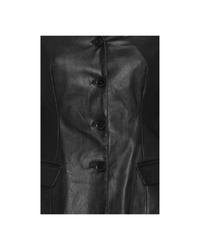 Fitted Leather Blazer