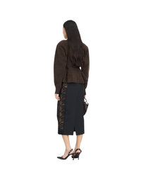 Lace Inserted Pencil Skirt