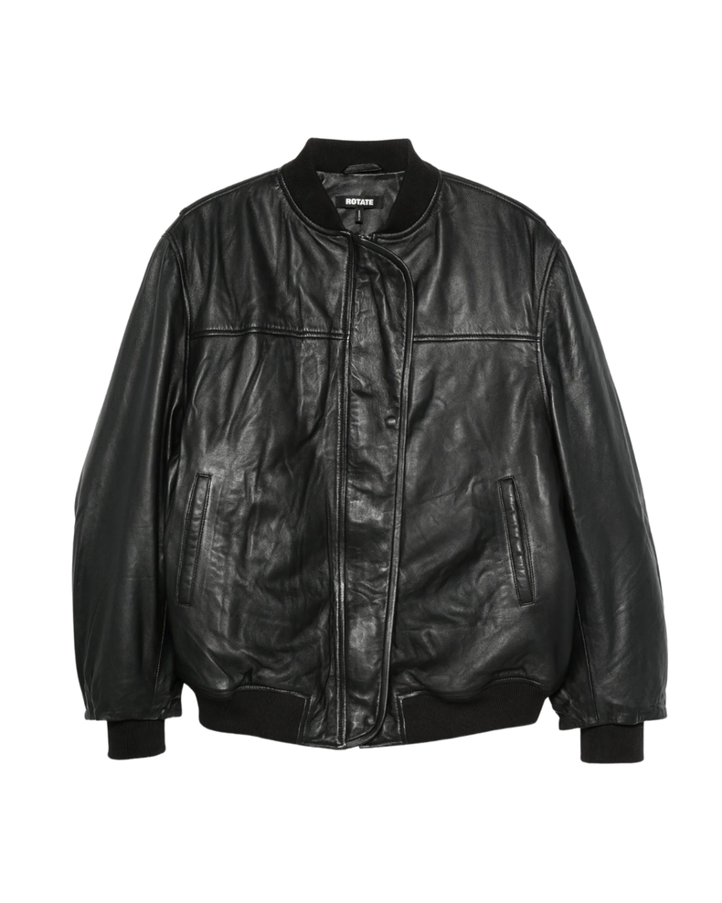 Oversized Leather Bomber