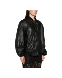 Oversized Leather Bomber