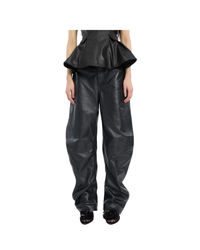 Barrel Leg Leather Pants