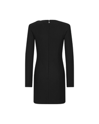 Crepe Mini Long Sleeve Flower Dress