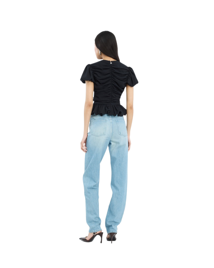 Ruched Puff Sleeve Top