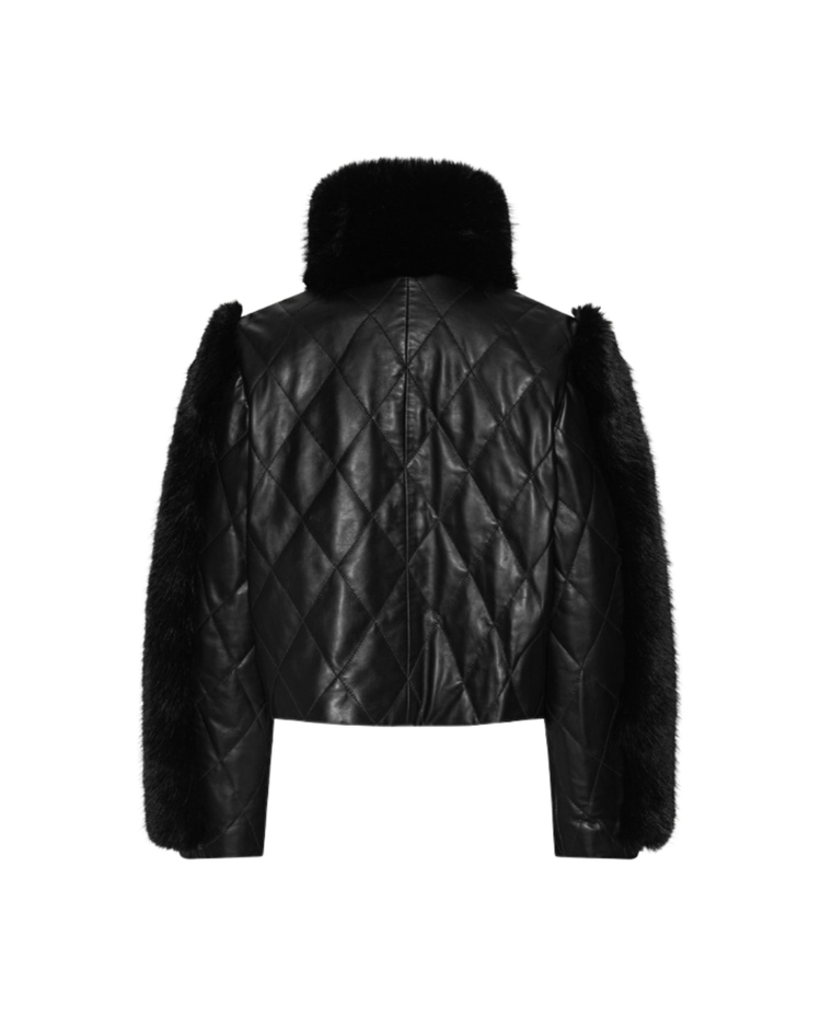 Faux Fur Leather Jacket
