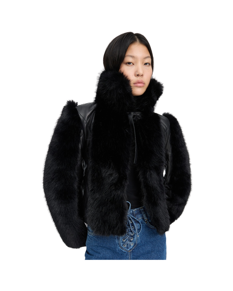 Faux Fur Leather Jacket
