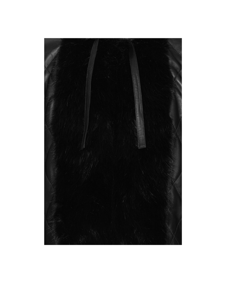Faux Fur Leather Jacket