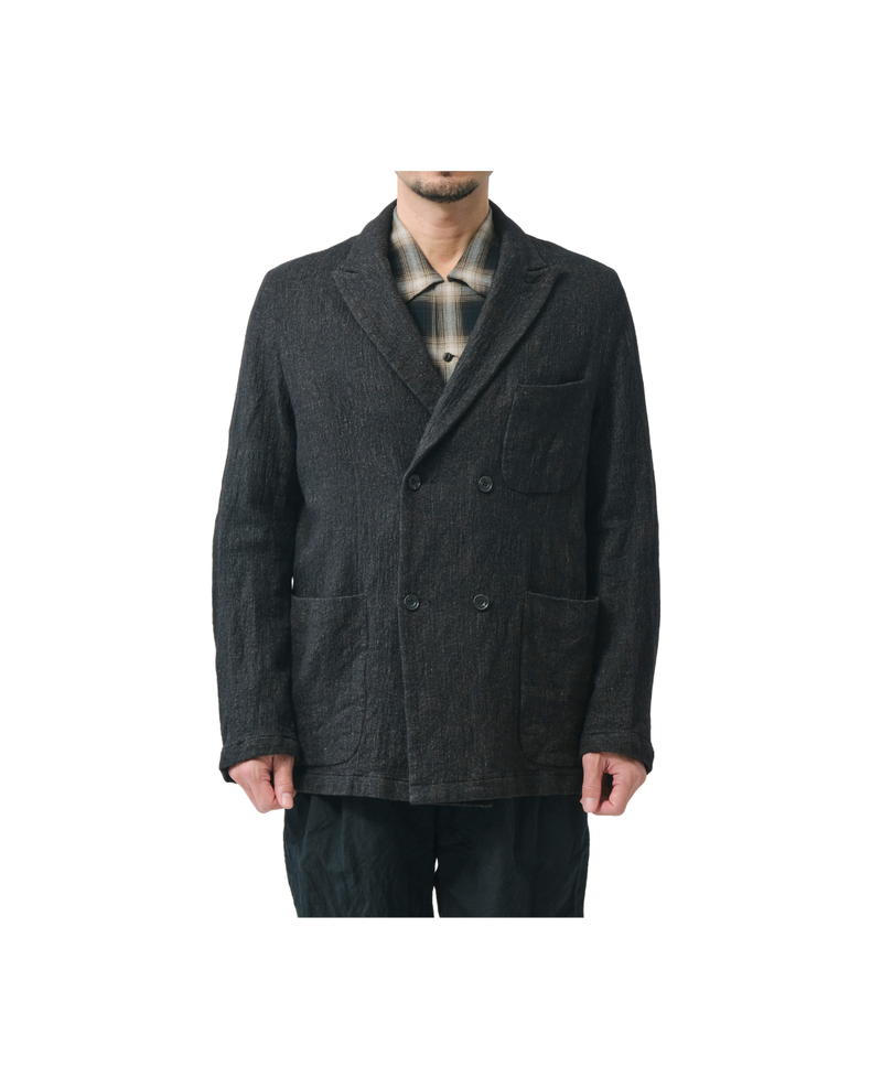 WO/LI Pinstripe Washed Double Breasted Tailored Jacket