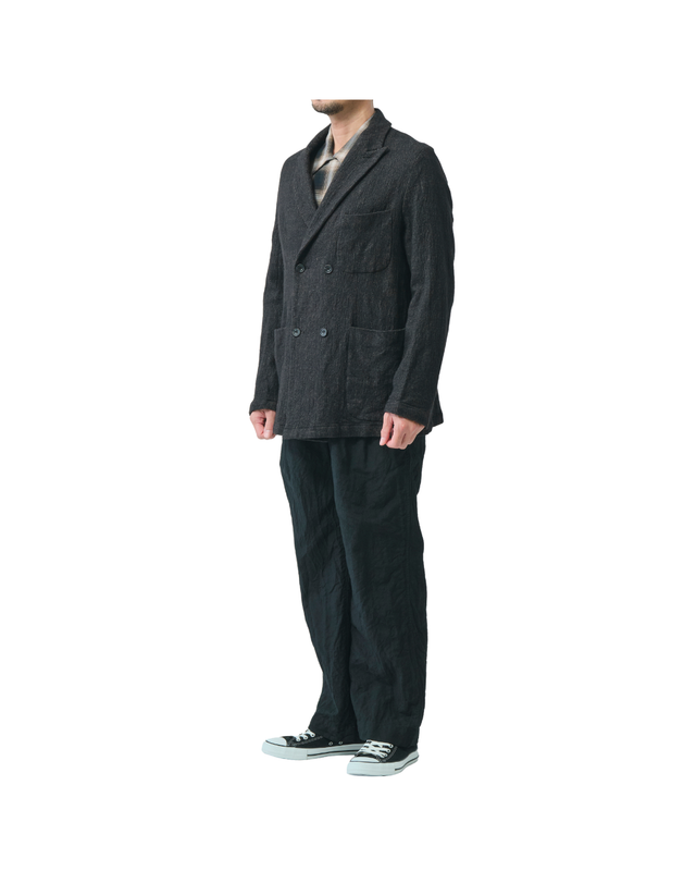 WO/LI Pinstripe Washed Double Breasted Tailored Jacket