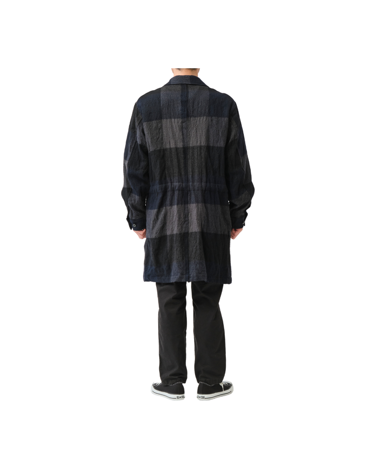 WO Panel Check Washed Shopcoat