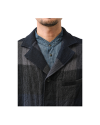 WO Panel Check Washed Shopcoat