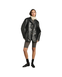 Luciano Aged Glazed Leather Blazer
