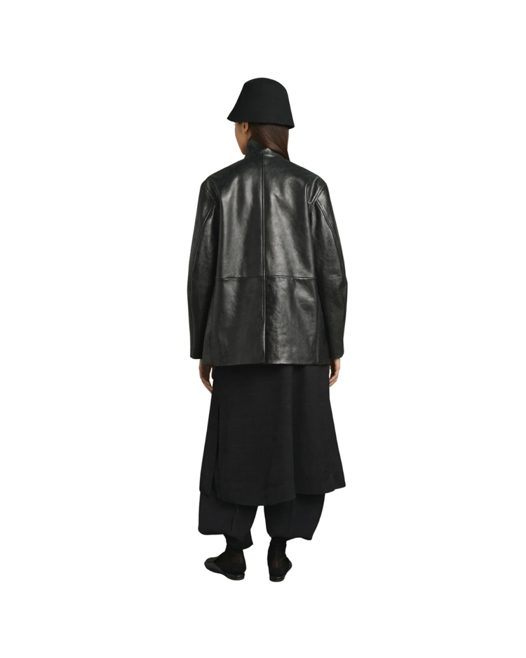 Luciano Aged Glazed Leather Blazer
