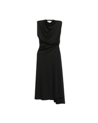 Asymmetric Drape Midi Dress