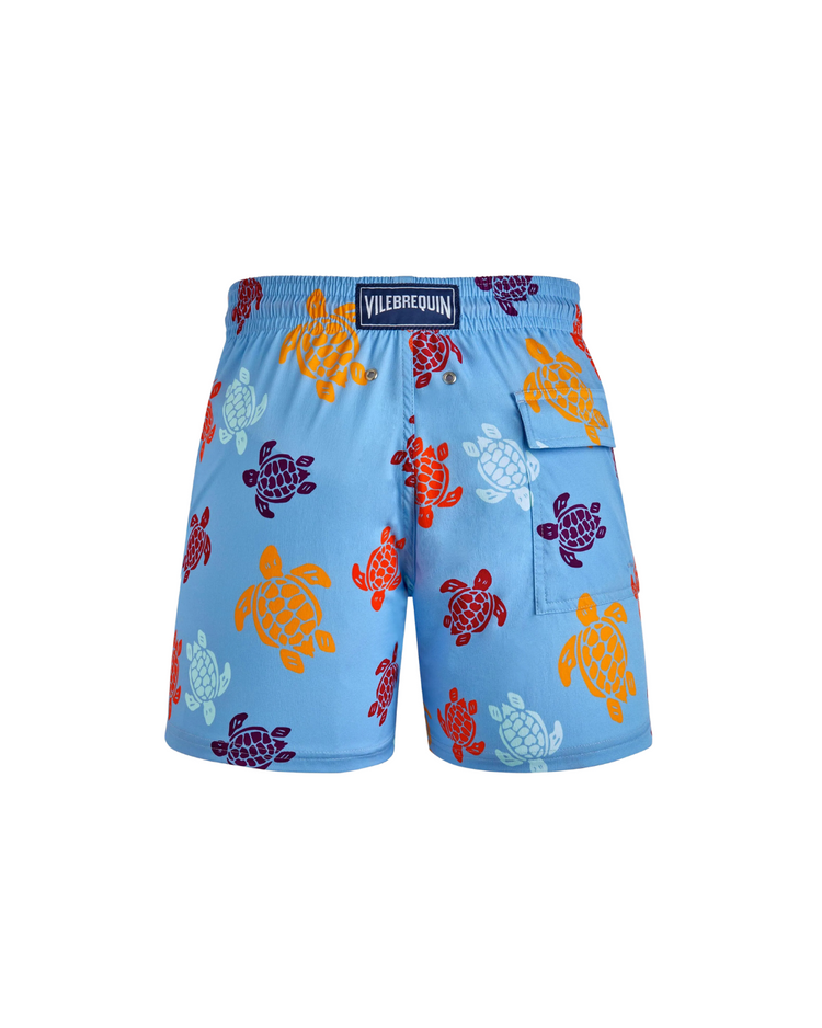 Men Stretch Short Swim Shorts Tortues Multicolores