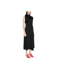 Asymmetric Drape Midi Dress