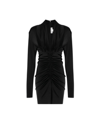 Long Sleeve Ruched Mini Dress