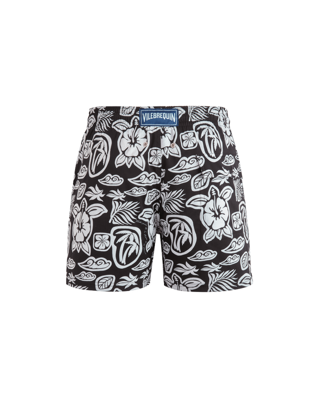 Men Stretch Short Swim Shorts Tahiti Turtles