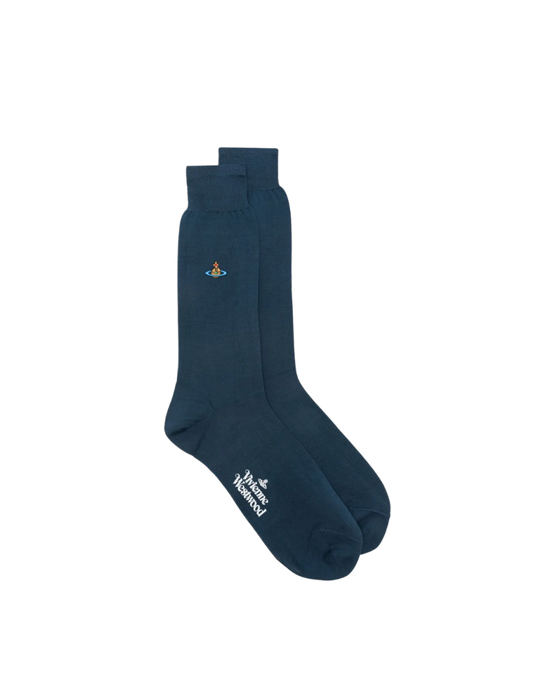 Uni Colour Plain Socks Blue