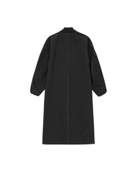 Black Tech Seersucker Oversized Shell Coat