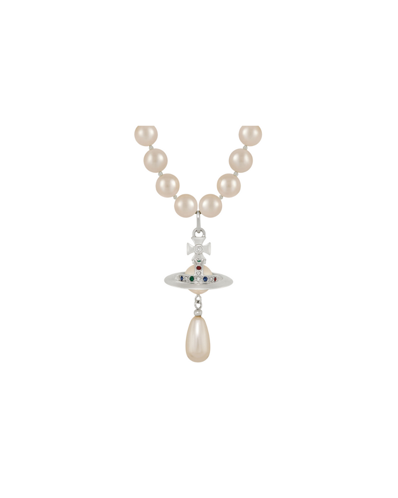 One Row Pearl Drop Choker