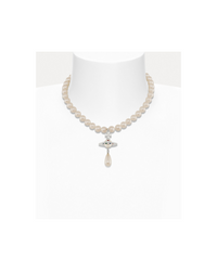 One Row Pearl Drop Choker