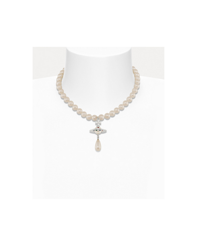 One Row Pearl Drop Choker