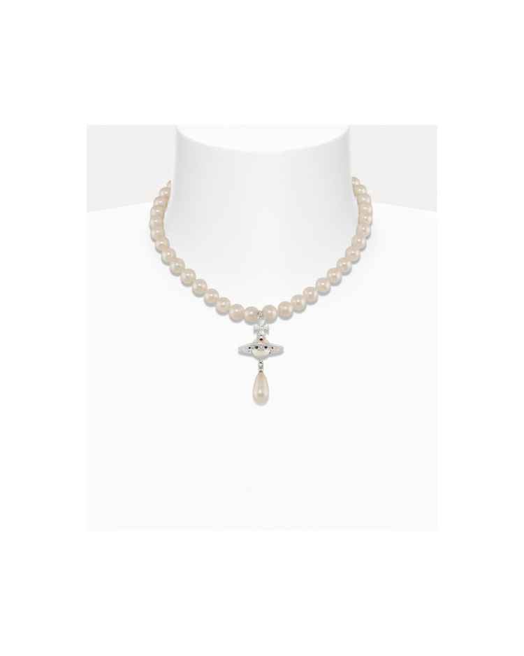 One Row Pearl Drop Choker