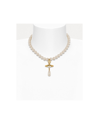 One Row Pearl Drop Choker