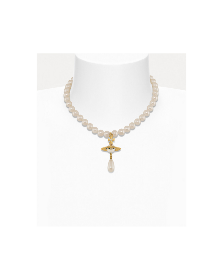 One Row Pearl Drop Choker
