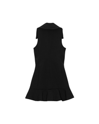 Black Bonded Crepe Mini Dress