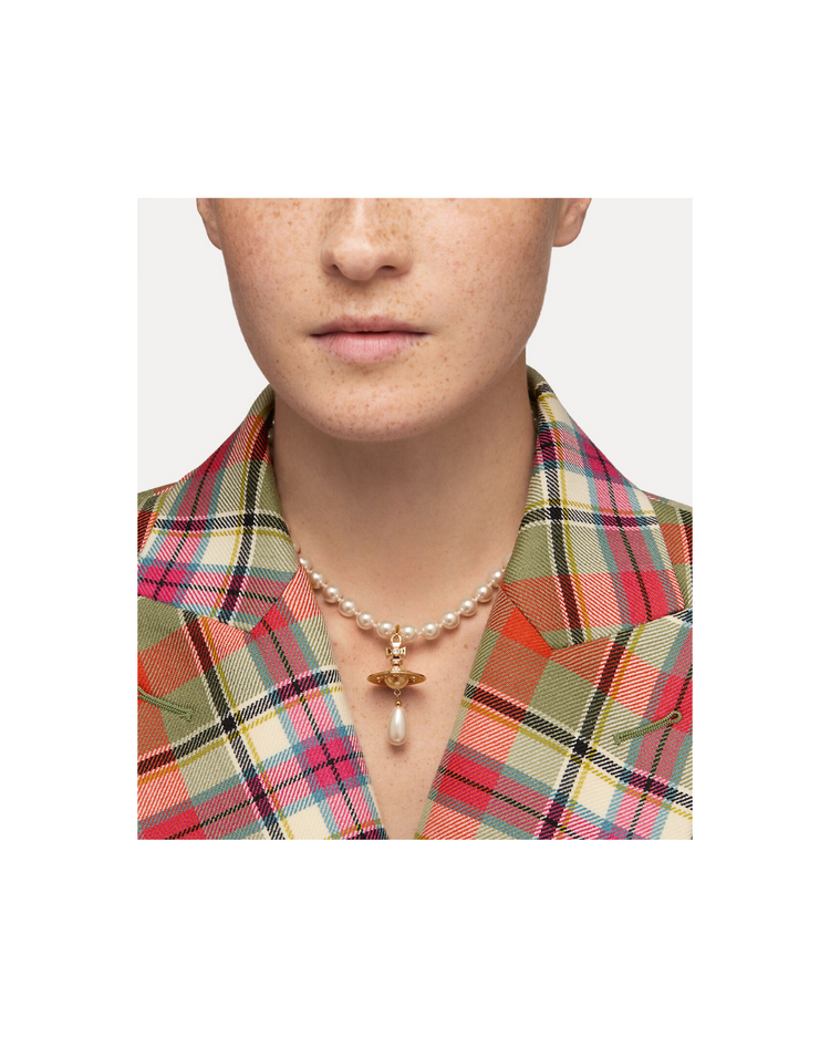 One Row Pearl Drop Choker