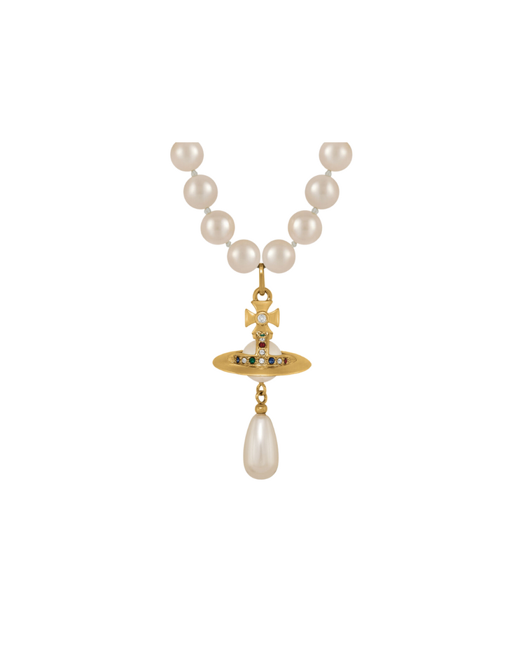One Row Pearl Drop Choker