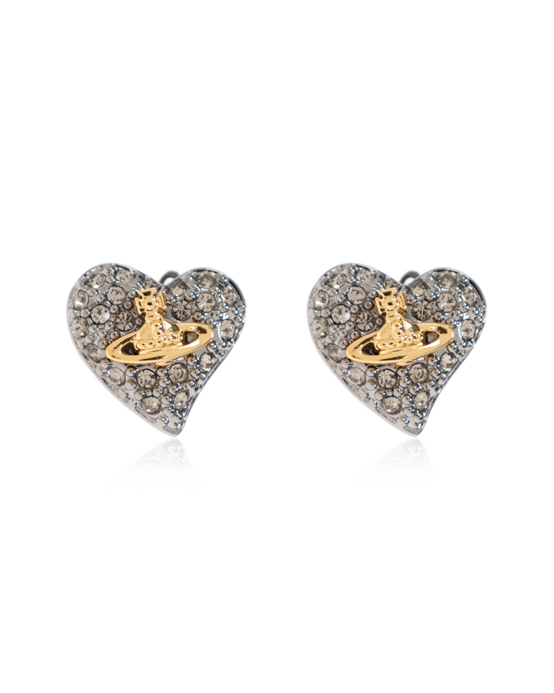 Tiny Diamante Heart Earrings