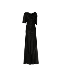 Asymmetric Cap Sleeve Gown