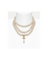 Three Row Pearl Drop Choker