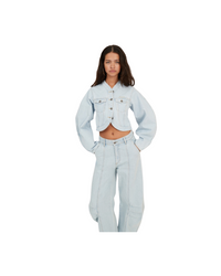 Round Sleeve Denim Jacket