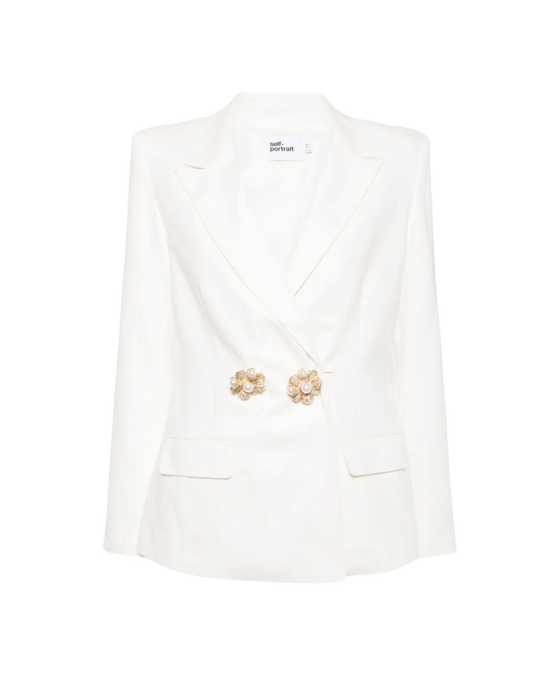 White Linen Blazer