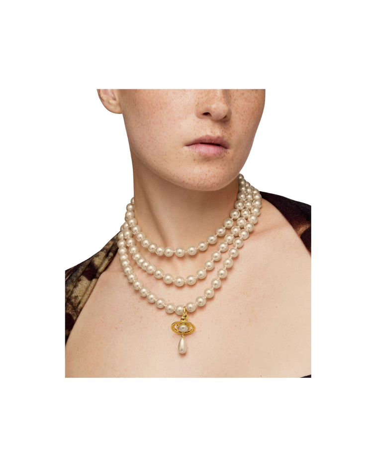 Three Row Pearl Drop Choker