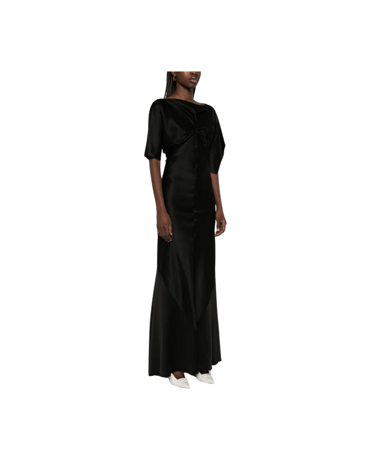 Asymmetric Cap Sleeve Gown