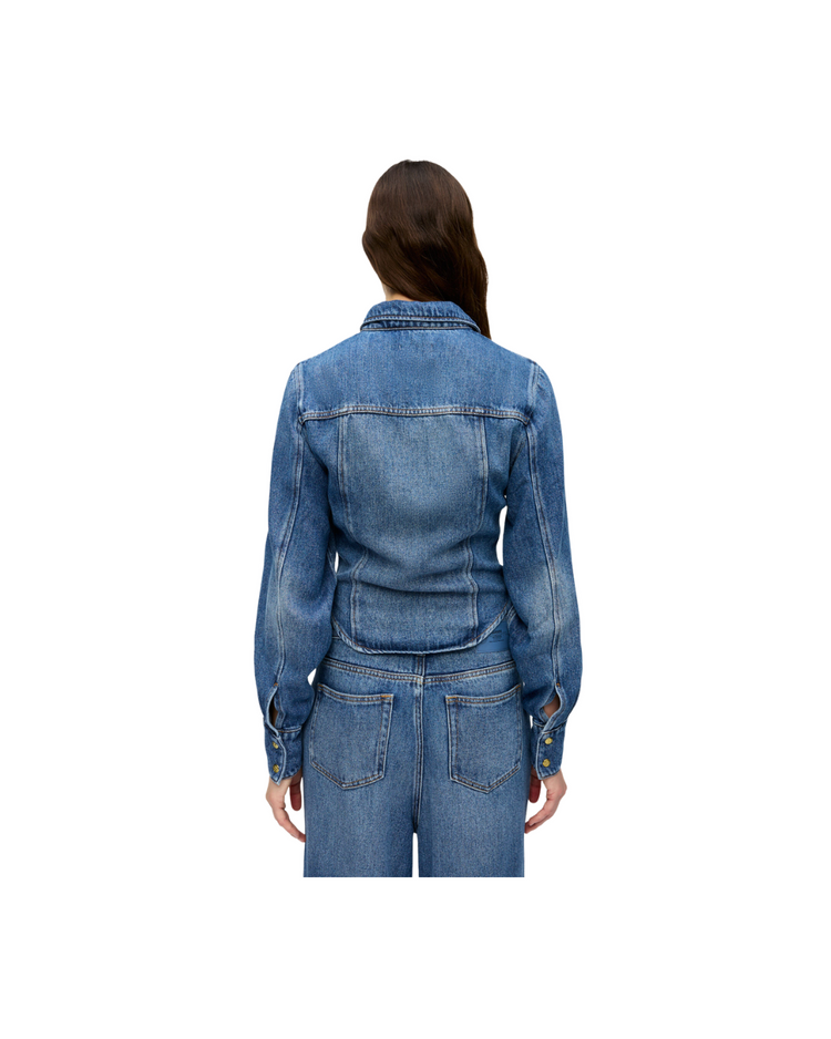 Light Denim Corsage Shirt
