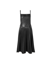 Drop Waist Faux Leather Dress