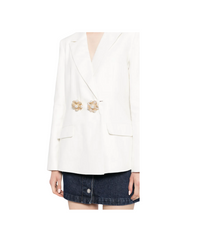 White Linen Blazer