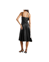 Drop Waist Faux Leather Dress