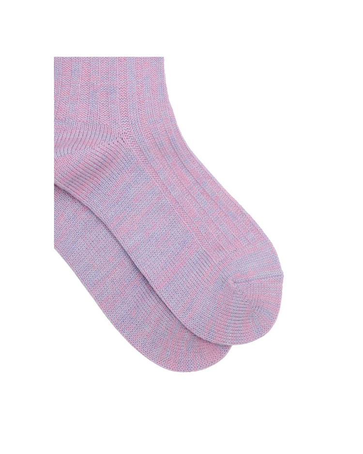 Purple Melange Ribbed Socks