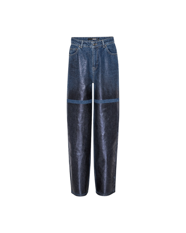 Coated Wide Leg Jeans