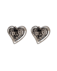 Tiny Diamante Heart Earrings