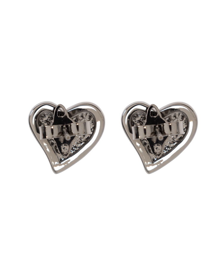 Tiny Diamante Heart Earrings