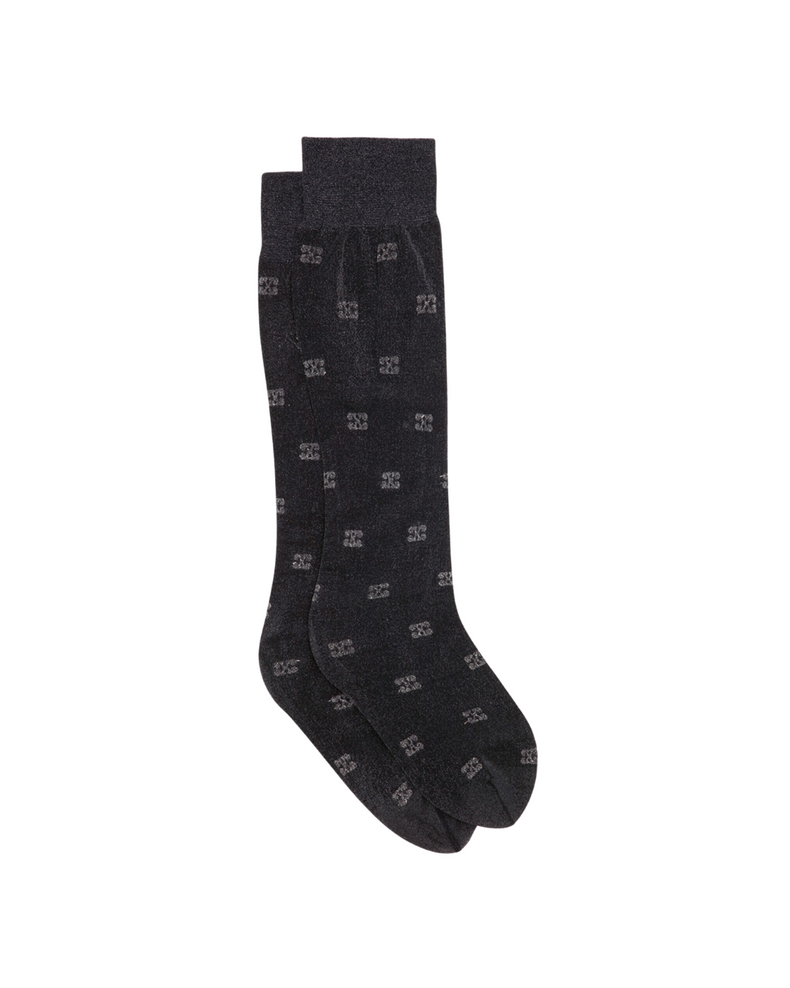 Black Glitter Butterfly Lace Socks